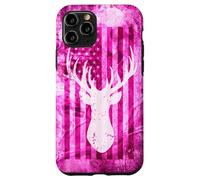 Pink Camo American Flag Deer Antler Hunting Design Case for iPhone 11 Pro