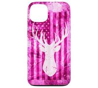 Pink Camo American Flag Deer Antler Hunting Design Case for iPhone 13