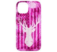 Pink Camo American Flag Deer Antler Hunting Design Case for iPhone 14