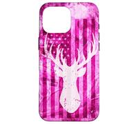 Pink Camo American Flag Deer Antler Hunting Design Case for iPhone 16 Pro Max