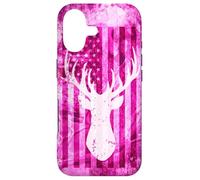 Pink Camo American Flag Deer Antler Hunting Design Case for iPhone 17