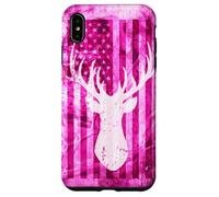 Pink Camo American Flag Deer Antler Hunting Design Case for iPhone XS Max