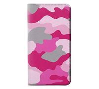 Pink Camo Camouflage PU Leather Flip Case Cover For OnePlus 8
