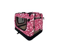 (Pink Camo, Large) HugglePets Fabric Dog Crate, Mat & Treat Food Bag