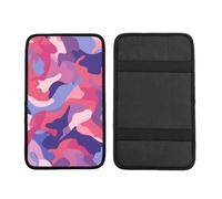 Pink Camouflage Car Armrest Cushion Camo Military Waterproof Auto Center Console Pad Car Armrest Seat Box Cover Protector Universal Fit for Most Vehicle SUV