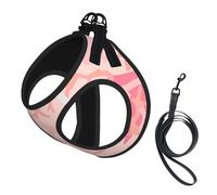 Pink Camouflage, Military, Army No Pull Dog Harness and Leash Set, Cute Reflective Adjustable Vest for Small Dogs,Breathable Mesh Puppy Harness for Walking Hiking,Small
