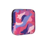 Pink Camouflage Sanitary Napkin Storage Bag Period Pouch, Discreet Sanitary Towel Holder Camo Military Portable Feminine Pad Organiser for Women, Teen Girls, Travel & School