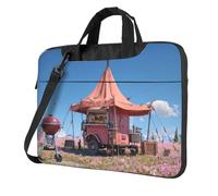 Pink Camper Van Shockproof Laptop Bag 13 inch Light Durable Polyester Material for Business and Everyday Use