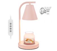 Pink Candle Warmer, Candle Warmer Lamp with Timer，Electric Candle Lamp Warmer for Scented Wax with 2 Bulbs，House Warming Gifts New Home&Gifts for Women, Candle Lamp for Jar Candles