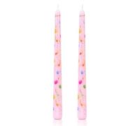 Pink Candles, 10'' Taper Table Dinner Long Candles Sticks, 6 Hour Long Lasting Unscented for Candlesticks, Wedding Birthday Party Christmas Home Decor 2 Pack