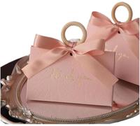 Pink Candy Boxes, Paper Triangle Wedding Candies Box | Multicolor, Triangle, 10/30/50 Pcs: Wedding Favor(Pink,50pcs)