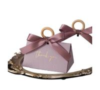 Pink Candy Boxes, Paper Triangle Wedding Candies Box | Multicolor, Triangle, 10/30/50 Pcs: Wedding Favor(Purple,50pcs)