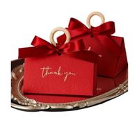 Pink Candy Boxes, Paper Triangle Wedding Candies Box | Multicolor, Triangle, 10/30/50 Pcs: Wedding Favor(Red,50pcs)