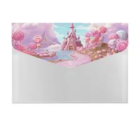 Pink Candy Folder Water-Resistant Accordion Files Organizer Moisture-Proof Expanding File Folder Pockets Reusable Clear File Folders Files Bags Document Holder