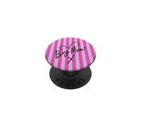 Pink Candy Stripe Supercute Boy Mum PopSockets Adhesive PopGrip