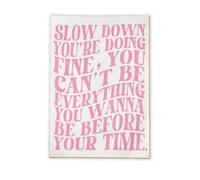 Pink Canvas Wall Art, 21×30 cm Inspirational Poster for Girls, Aesthetic Room Decor, Pink Wall Art Decor, Canvas Preppy Posters Coquette Room Decor Aesthetic Bedroom - Slow Down You're Doing Fine