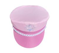 Pink Captain Hat - 22.44 Inch Marine Theme Headwear, Cruise Party Costume, Adjustable Polyester Headwear with Secure Fit | Festival Event Ceremony by the Sea, Cosplay Apparel