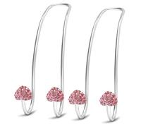 Pink Car Accessories for Women , 2 Pcs Hot Pink Car Decor Hooks for Purses and Bags, Durable Backseat Holder, Cute Heart-Style Heavy-duty Purse Hook Hangers, Storage Universal for SUV Truck & Van