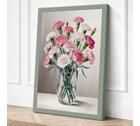Pink Carnation Arrangement Canvas Wall Art Print 36x24 Inch (91 x 61 cm)