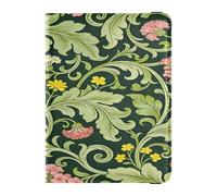 Pink Carnation Green Leaves William Morris Leather Passport Card Holder Cover Combo for travel Vaccine Card Holder Cover Combo Passport for women Ultra Slim