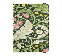 Pink Carnation Green Leaves William Morris Leather Passport Holders for travel Travel Documents Organizer Protector Cute Passport Book for women Ultra Slim