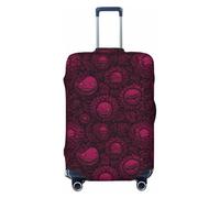 Pink Carnivorous Plant Print Travel Luggage Covers, Washable Suitcase Covers Protector for Luggage 18-32 Inch High Elasticity, Black, Large
