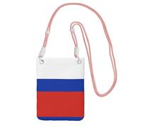 Pink Carry Crossbody Purse â€“ Russian Flag Print Strap Mobile Phone Bag, Perfect for Shopping, and Outdoor Activities