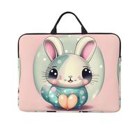 Pink Cartoon Bunny Printed Laptop Sleeve 16.5 * 12.2", Business and Casual Dual use, Suitable for Some laptops