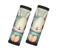 Pink Cartoon Bunny Printed Luggage Trolley Covers - Checked Soft Handle Covers for Business Travel Accessories