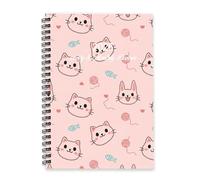 Pink Cartoon Cats 2026 Diary A5 To Do List Notebook Notebook 2026 Journals for Women Diary for Housework Week To View Monthly Year Planner with Dotted Line Note Page Slim