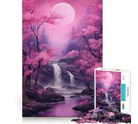 Pink Cascade Harmony Jigsaw Puzzles 1000 Pieces for Adults Logic Sense Toy Leisure Time Smooth Edge Seasonal Gift (38x26cm)