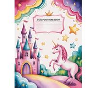 Pink Castle And Unicorn Composition Book: 120 Pages Notebook, with Watercolor Cover Design, ideal for Journaling, School Notes, Creative Writing, ... Watercolor Cover Design, ideal for Journal