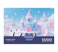 Pink Castle | Cartoon Penguin Jigsaw Puzzle 1000 Pieces, Fun & Challenging Educational Game, Stress-Relieving Toy for Adults & Children, Unique Home Art Decor | Gift 70x50cm/1000pcs