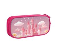 Pink Castle Pencil Case for Boys Girls Space Star Large Pen Bag Desk Stationery Organizer Pencil Pouch for School Office Zippered Makeup Bag