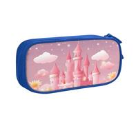 Pink Castle Pencil Case for Boys Girls Space Star Large Pen Bag Desk Stationery Organizer Pencil Pouch for School Office Zippered Makeup Bag
