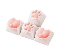 Pink Cat Keycap Set - 4 Custom Keyboard Keycaps (2 Cat Paws & 2 Cat Butts) - Cherry MX Stem Compatible - Cute Aesthetic Keycaps for Mechanical Keyboards