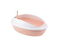 (Pink) Cat Litter Basin, Open Top Pet Litter Tray, Kitten Potty Toilet, Bedpan with High Side for for All Kinds of Cat Litter