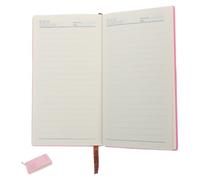 Pink Cat Notebook, Cute Lined Journal for School Office Teens | Faux Leather Cover, Bold Horizontal Ruling, Ink Bleed Resistance, Sturdy Binding, Portable Pocket Design, 192 Pages
