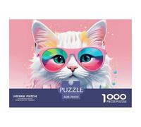 Pink Cat Puzzle Waterproof 1000 Piece for Adults Gifts Colourful Adults Challenging Puzzle Games