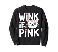 Pink Cat Wink If It's Pink Kitten Lover Kawaii Anime Kitty Sweatshirt