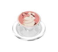 Pink Cat with a Pearl Necklace Girlie for girls, teens PopSockets PopGrip for MagSafe