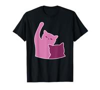 Pink Cats Fighting Cute Cartoon Style Kitties T-Shirt
