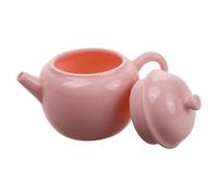 Pink Ceramic Tea Pot 100ml Small Teaware for Desk Brewing | Handmade Solid Colour Piece, Compatible with Tea Bags, for Herbal Tea, Coffee and Picnics
