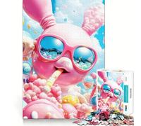 Pink Character with Candy Jigsaw Puzzles for Adults 1000 Pieces Clear Logic Toy Quiet Hobby Perfect Cut Stylish Gift (38x26cm)