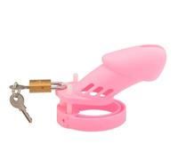 Pink Chastity Cage,Silicone Cock Cage for Men Breathable Chastity Devices Lightweight Couples Bondage Sm Sex Toys Pink Long