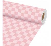 Pink Checkered Bulletin Board Paper Roll Pink Grid Bulletin Board Background Not Easy to Fade Bulletins Decorations Crafts for Back to School Poster Arts Crafts Classroom Supply 15.8in x 20ft