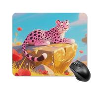 Pink Cheetah Mouse Pad - Non-Slip Rubber Base Ultra-Thin Desk Mat Waterproof & Portable Mousepad for Gaming, Office, Design 25 * 30cm