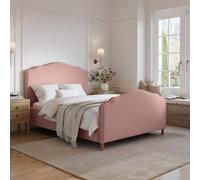 Pink Chenille Double Side-Lift Ottoman Storage bed with Legs - Marie