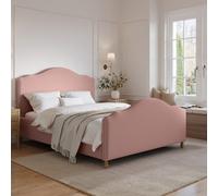 Pink Chenille King Size Side-Lift Ottoman Storage bed with Legs - Marie
