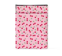 Pink Cherries Decor Book Lovers Gifts Waterproof Book Sleeve Books Pouch Books Protector with Zipper and Front Pocket Bookish Gifts Cover Case for Women Girl Librarian Reading Accessories Christmas